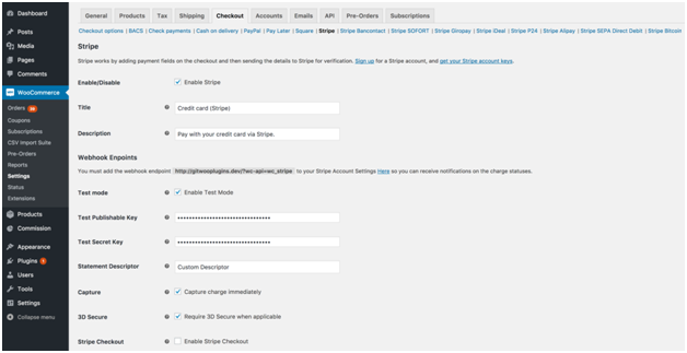 Detailed Guide to integrate Stripe payment gateway in WooCommerce? 1 Figure 2 - Checkout-related Settings in Stripe Payment Gateway for WooCommerce