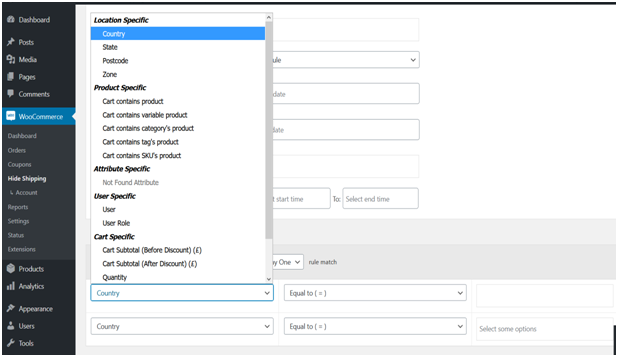 Hiding Location-based Shipping Method in WooCommerce (Country, State, Postcode, Zone) 3 Figure 3 - Hiding Shipping methods based on Country