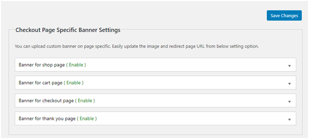 How to Add Banners in WooCommerce? Page & Category Banner 3 Figure 1 - Checkout Page Specific Banner Settings