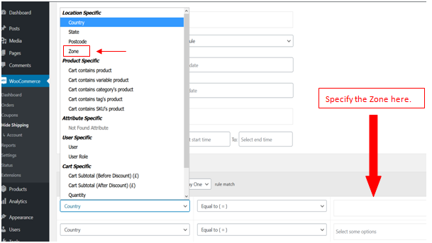 How to Hide WooCommerce Shipping Methods Based on Conditions 6 Figure 4 - Use case 2 - Hide Shipping Methods as per Shipping Zone/Address