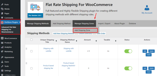 Add New Shipping Zone