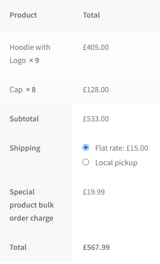 How to Add Custom Fees to Your WooCommerce Checkout? 16 Bulk order charge