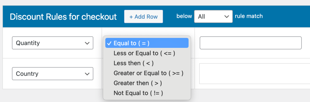 Configure settings for a cart-based quantity discount rule.