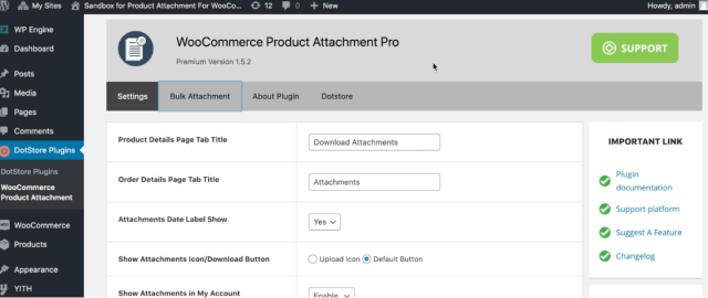 How to Attach a Downloadable PDF To WooCommerce Products (Step-by-Step) 2 WooCommerce Product Attachment settings page