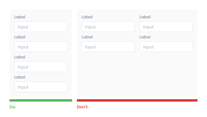 Single column structure in Ecommerce