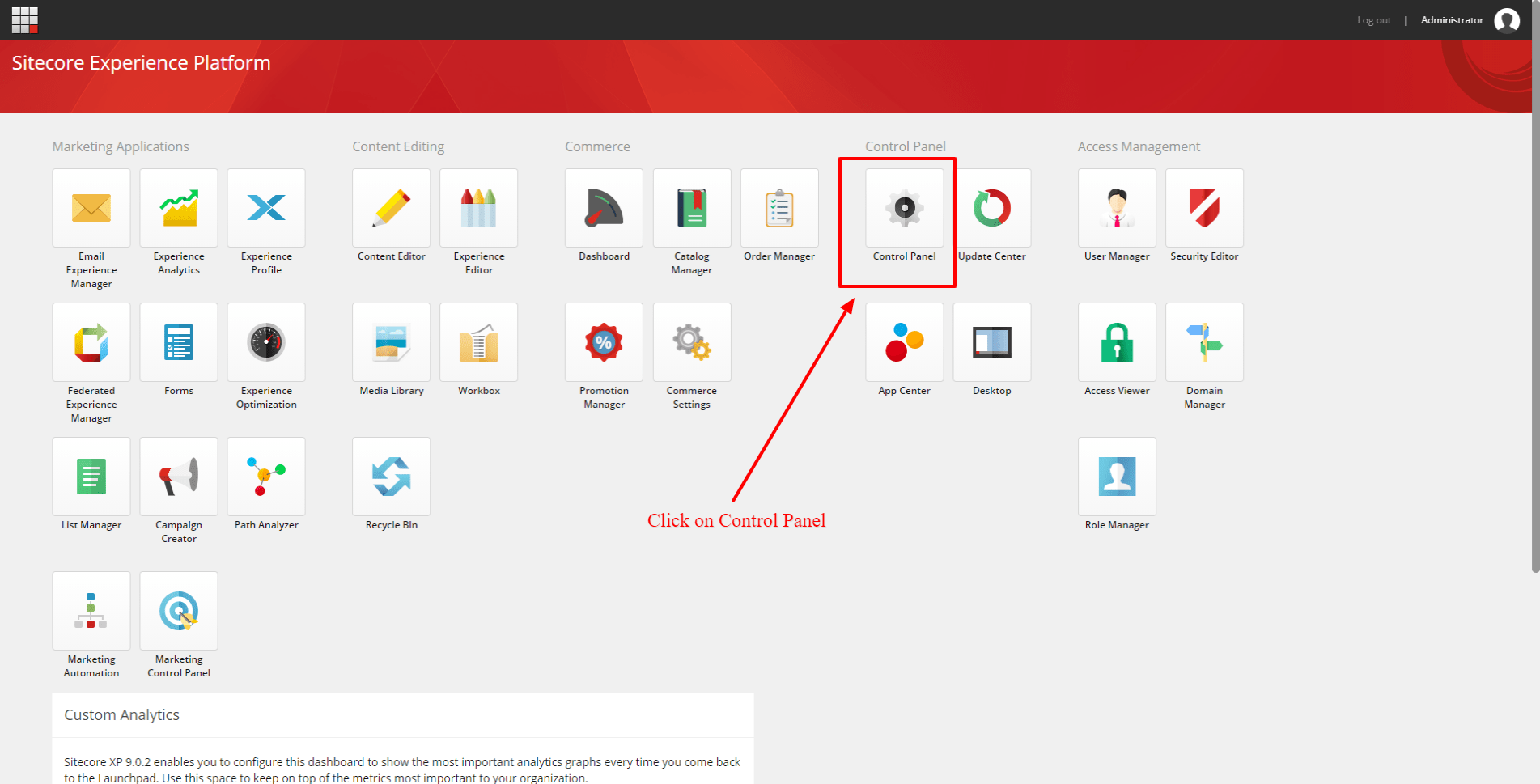 Sitecore Control Panle