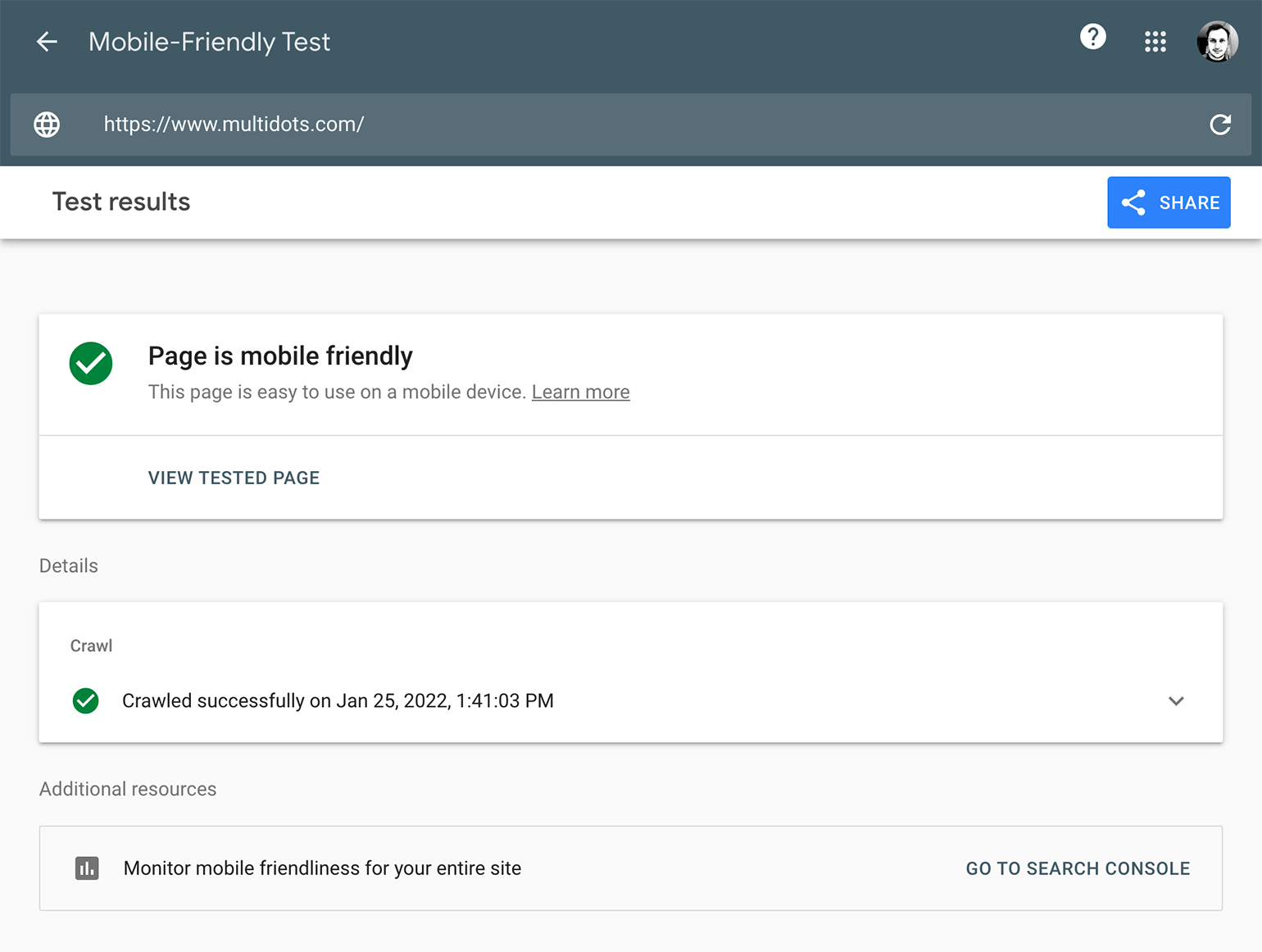 Mobile Friendly Test