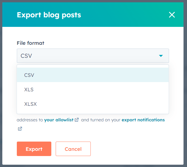 Hubspot-csv-export
