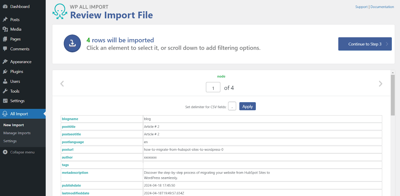 wp-import-dashboard