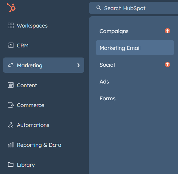 Hubspot marketing email