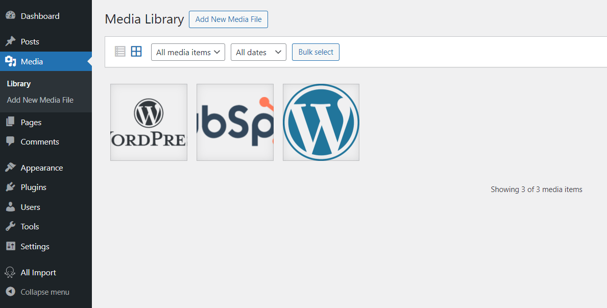 wp media library
