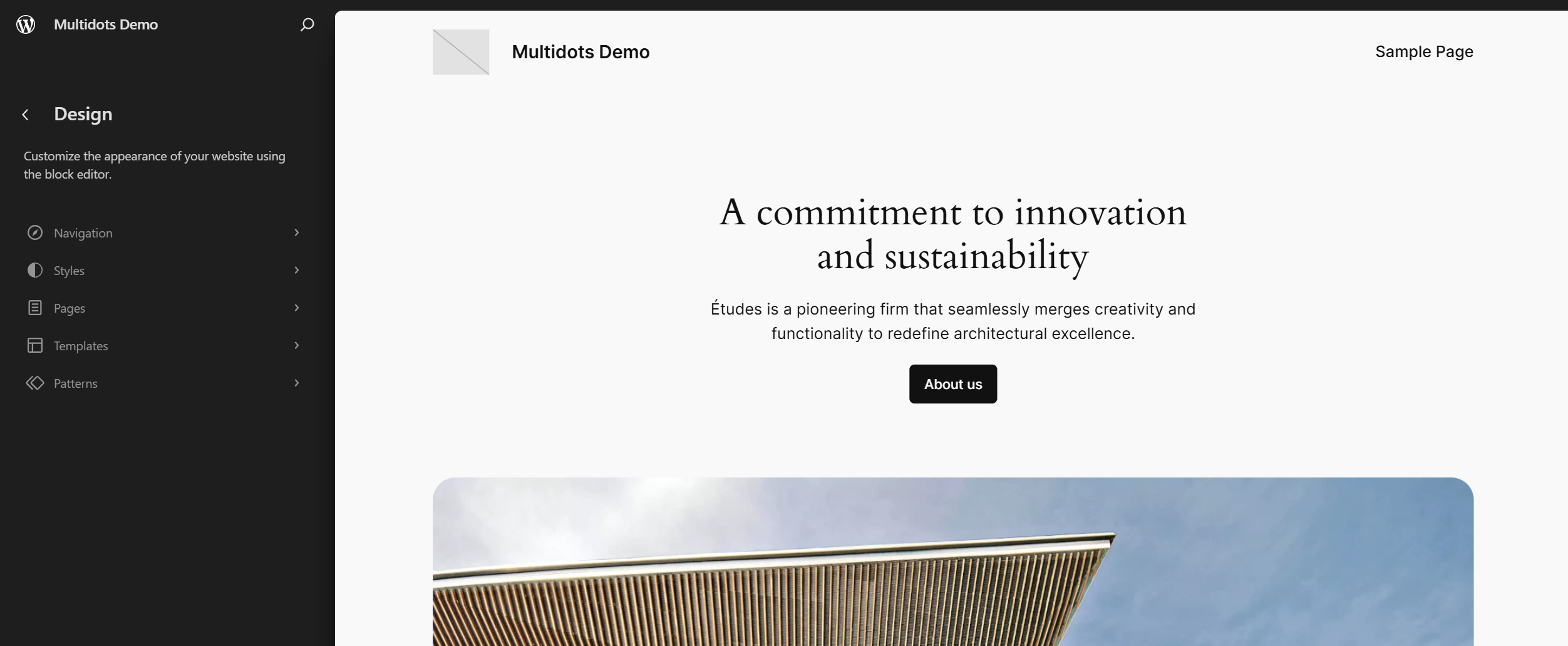 WordPress Site Editor für Blockthemen