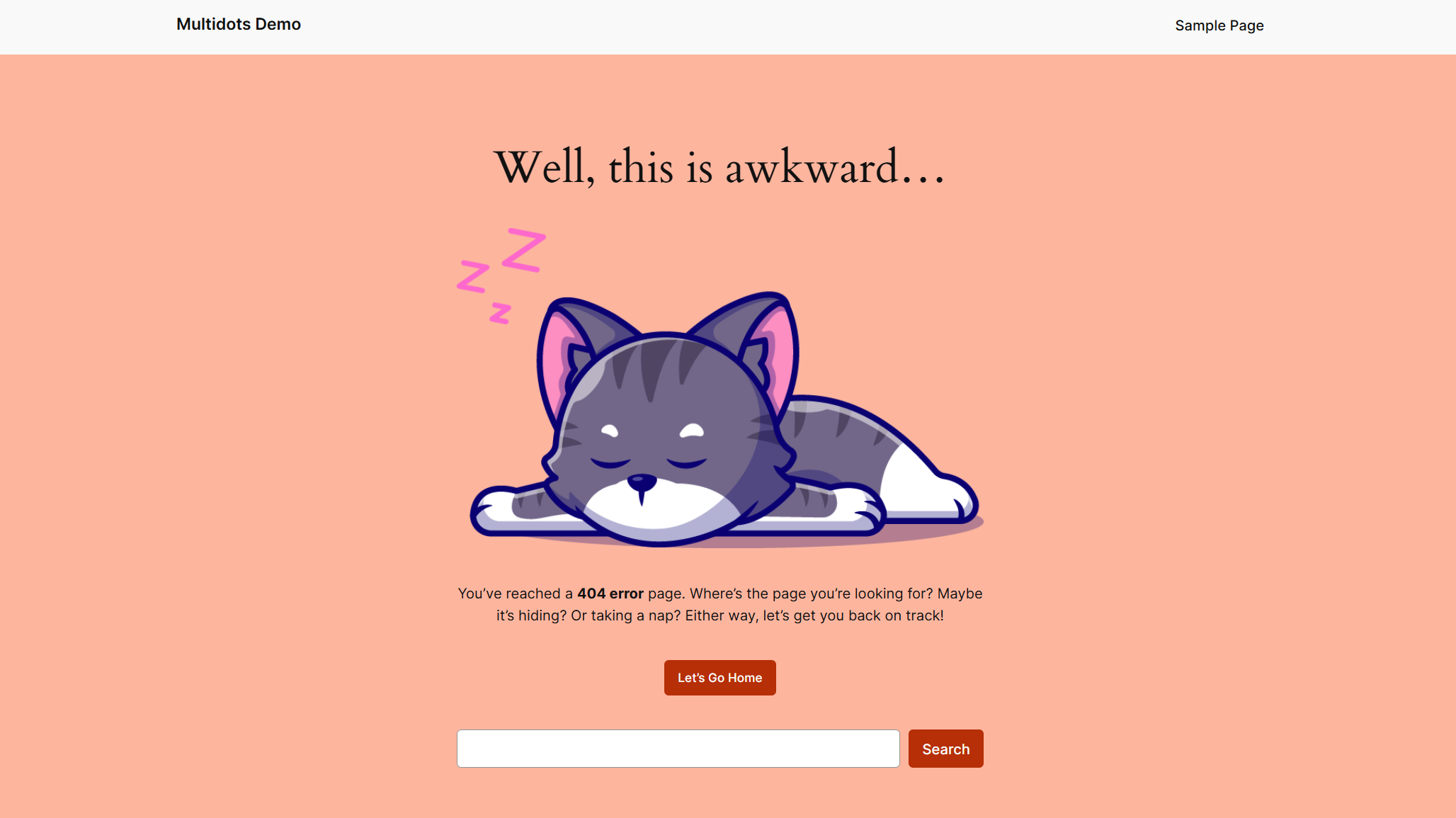 Die neue benutzerdefinierte 404-Fehlerseite