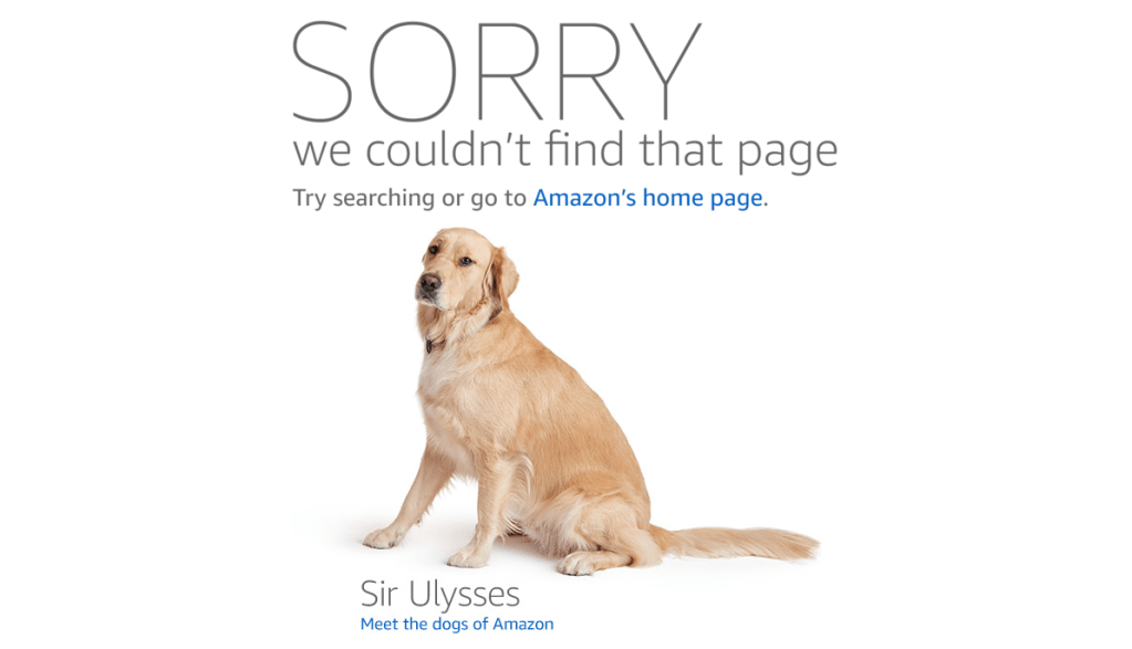 Amazon.com’s custom 404 error page