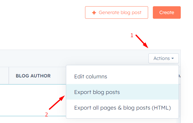 Export all HubSpot Blogs as CSV