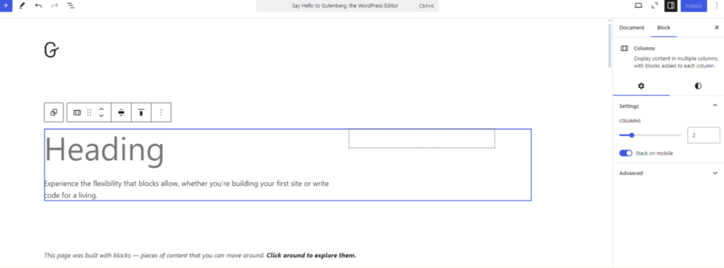 WordPress block editor
