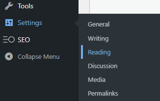 Settings in WordPress dashboard for improving technical SEO
