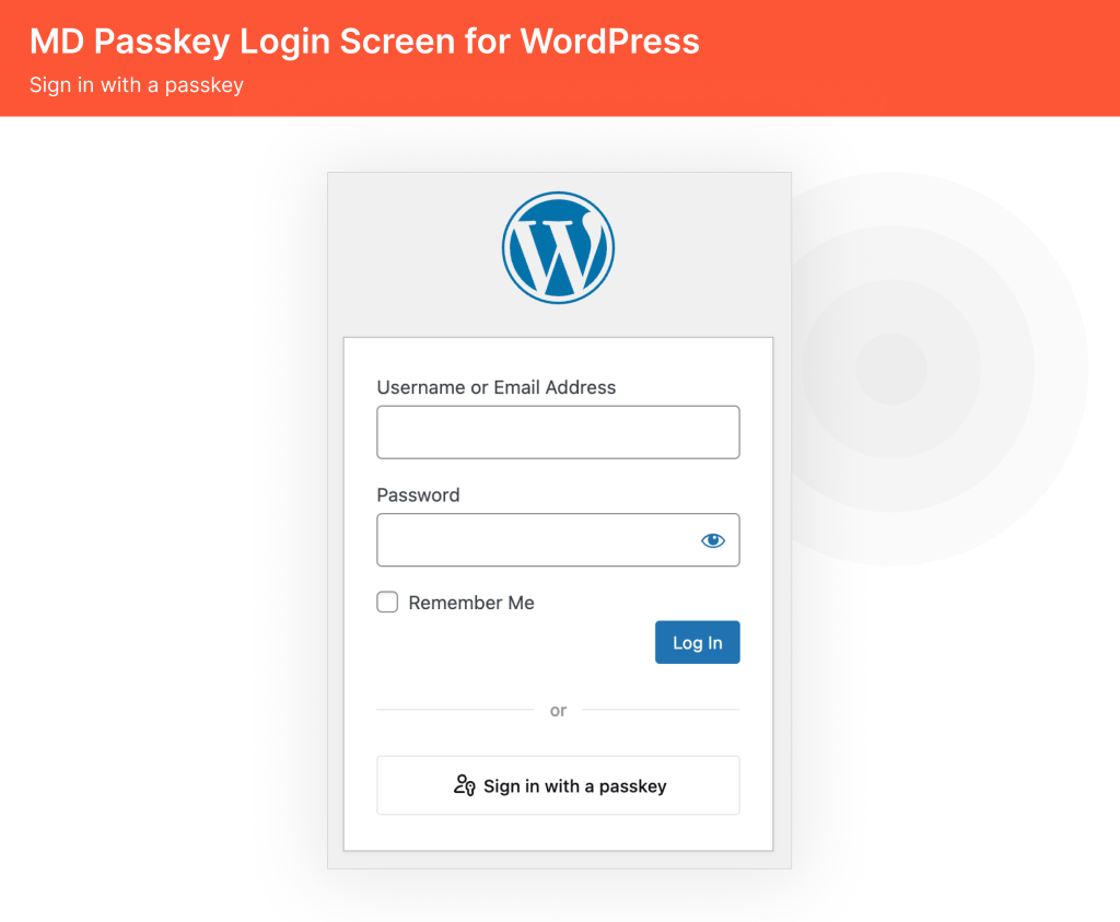 Multidots Passkey Login screen