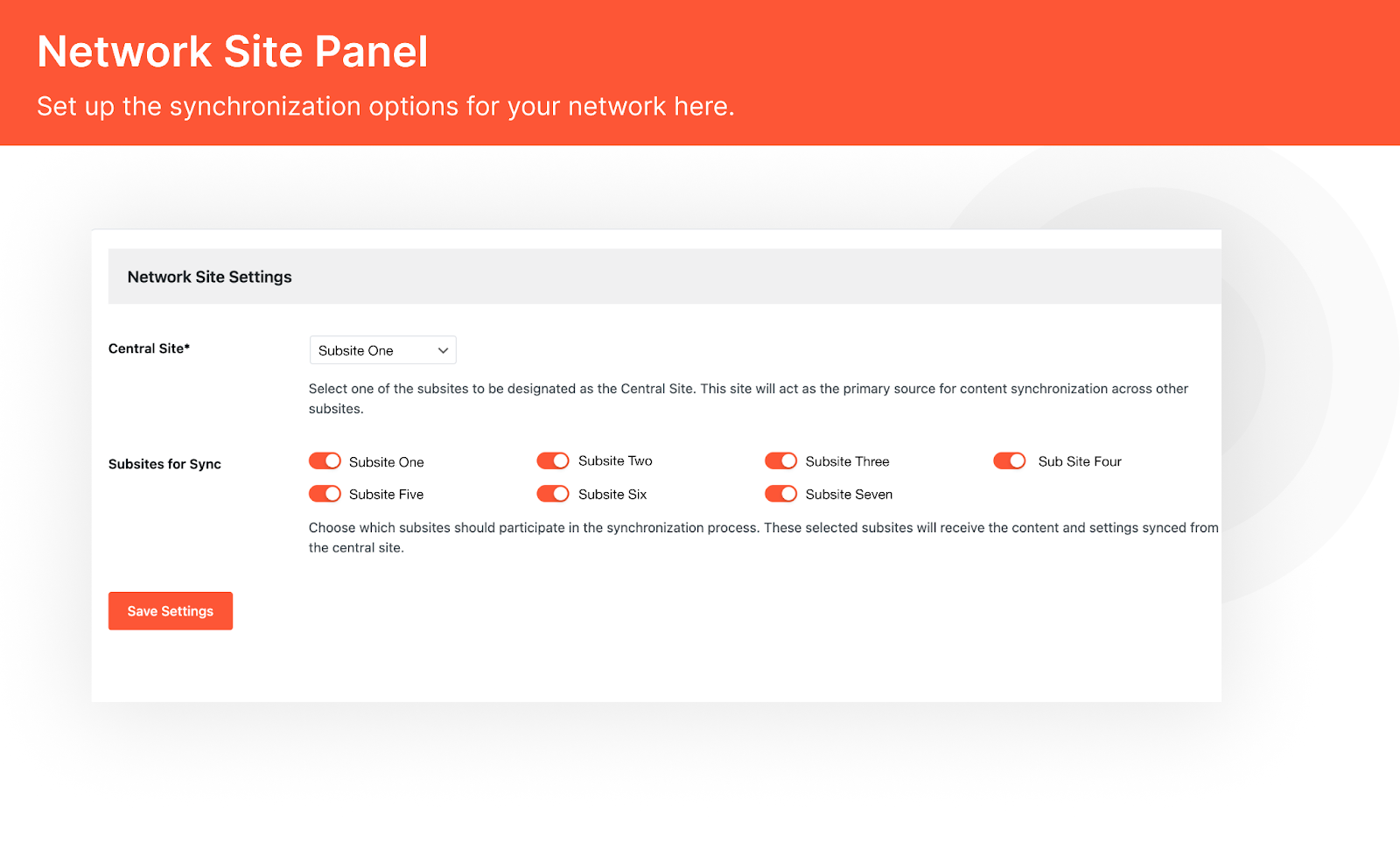 Network Site Panel