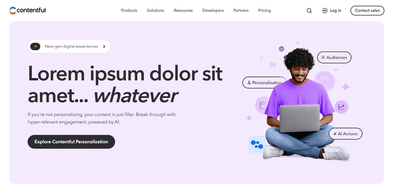 Contentful’s homepage