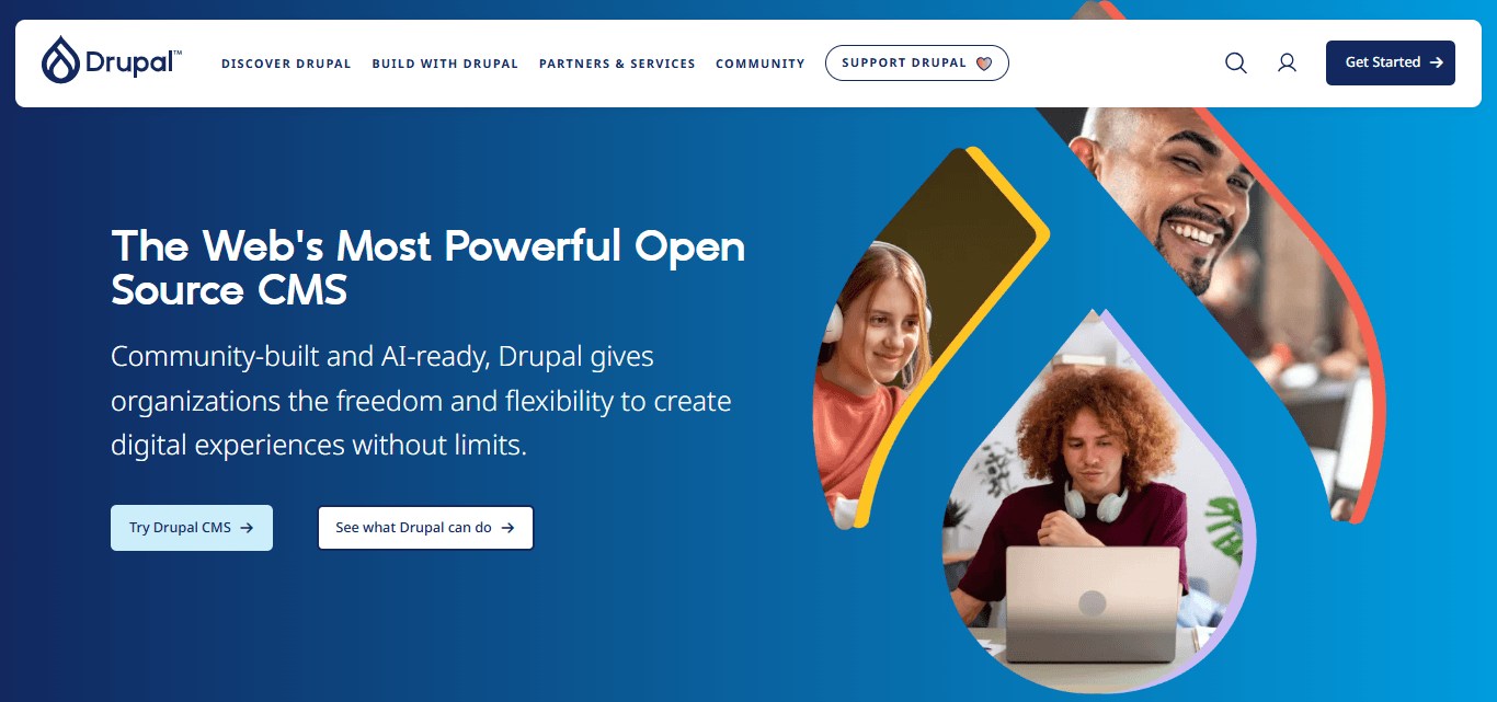 Drupal’s homepage.