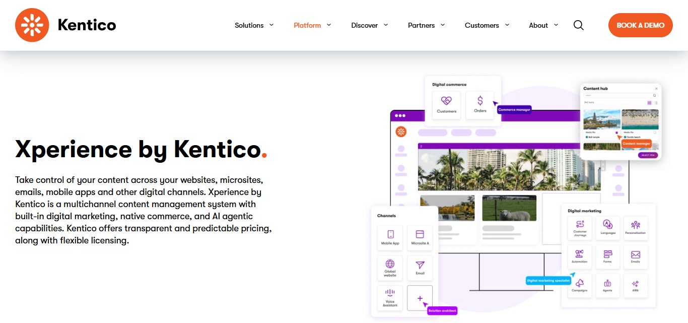 Xperience by Kentico’s homepage.