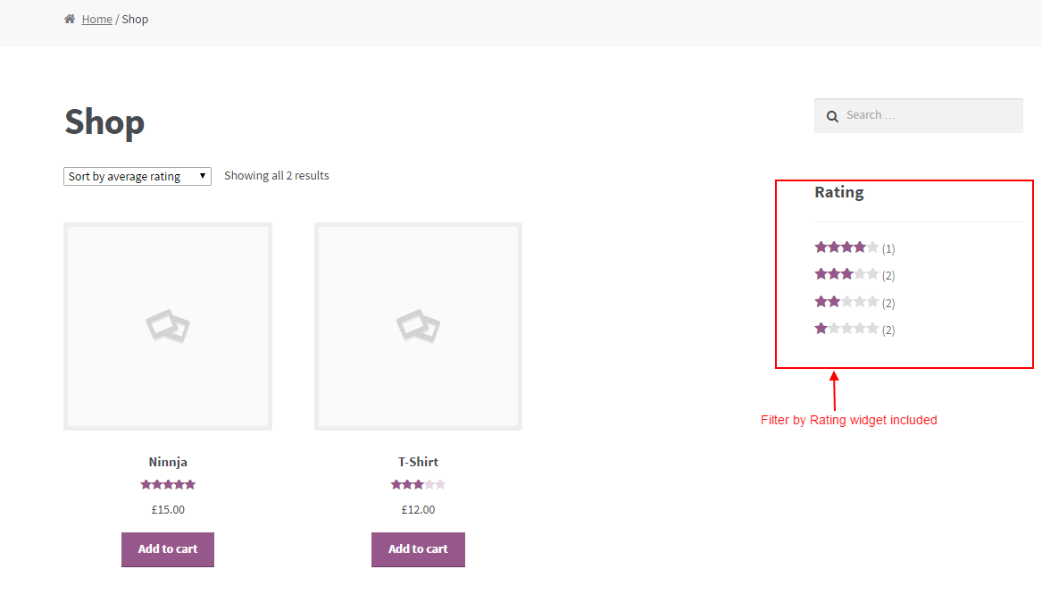 Filter by rating