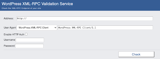 WordPress XML-RPC Validation Service