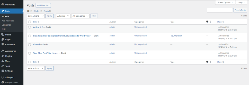 WP-posts
