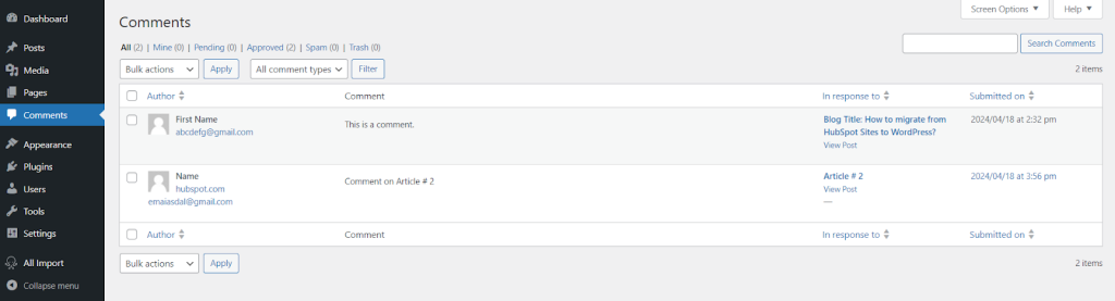 wp-comments-imported