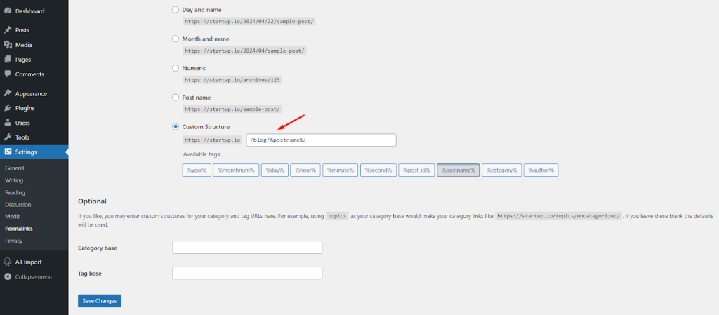 wp-url-structure