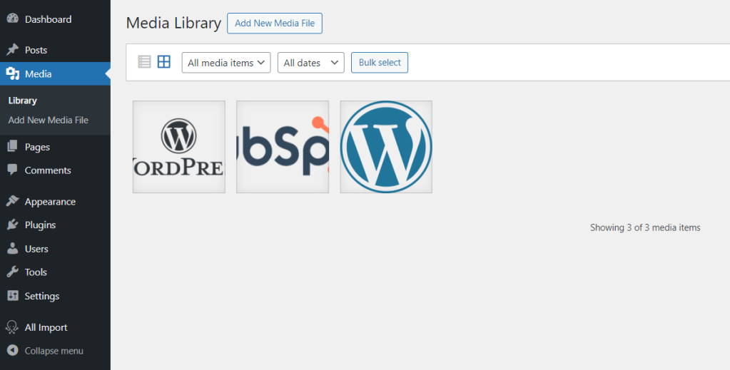 wp media library