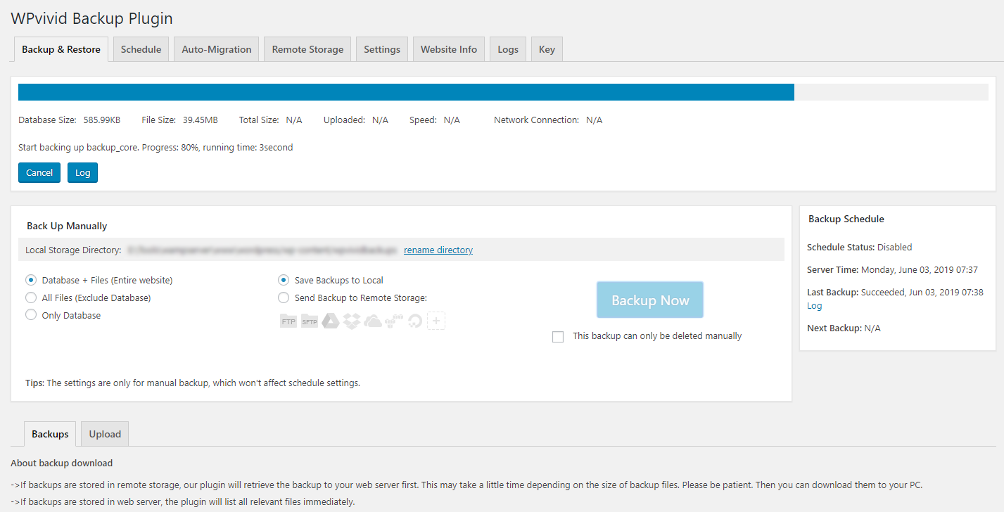 WPvivid Backup