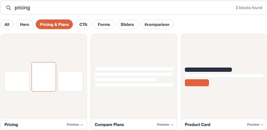 Searchable Block Catalog