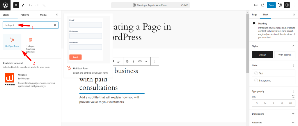 Use shortcode in Gutenberg