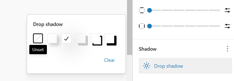 Adding drop shadow support for blocks