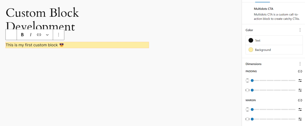 Adding spacing options to your custom block