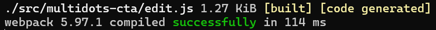 Check your terminal to confirm the build process