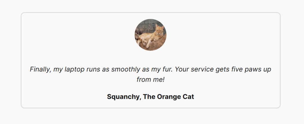 Custom testimonials block on the frontend