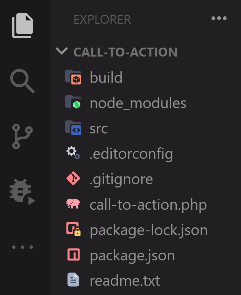 Files and directories of a block plugin