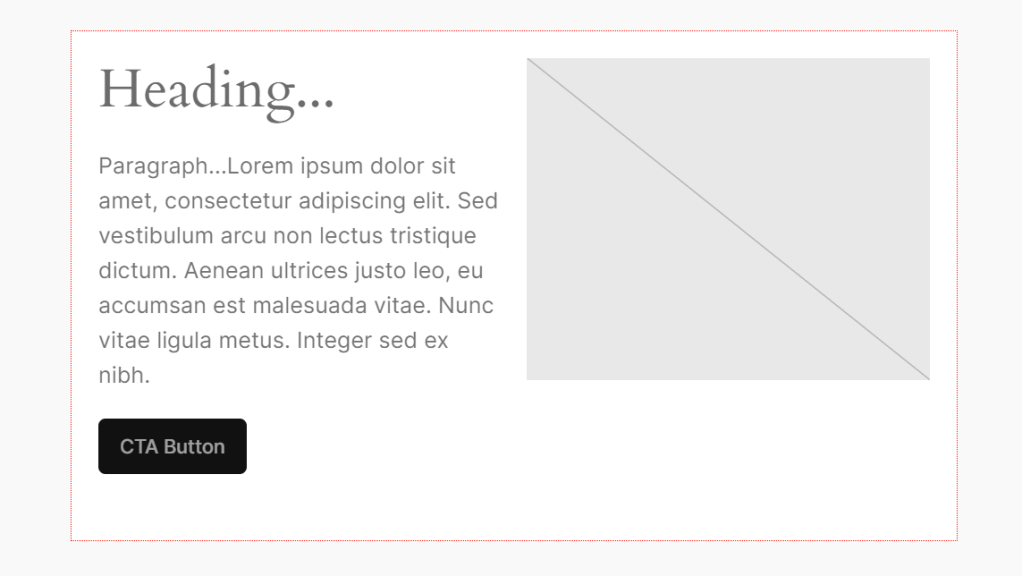 The custom block template in the WordPress editor