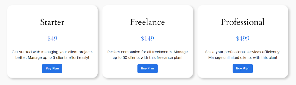 The final look of our pricing table block