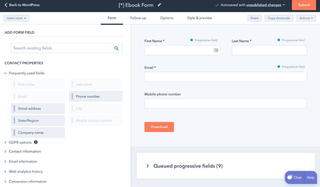 hubspot-plugin-wordpress-create-form