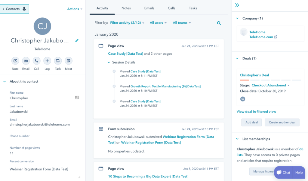 individual-contacts-details-hubspot-wordpress